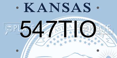 547TIO Kansas License Plate