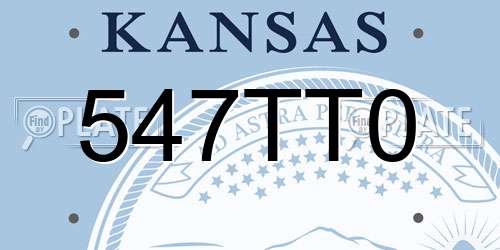 547TT0 Kansas License Plate