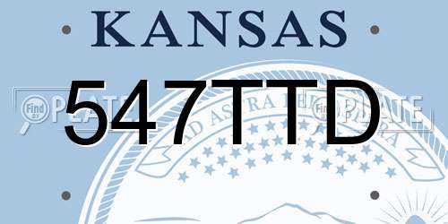 547TTD Kansas License Plate