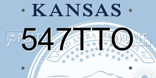 547TTO Kansas License Plate