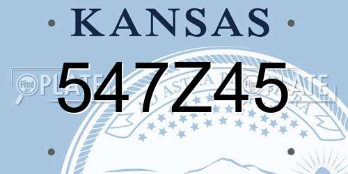 547Z45 Kansas License Plate