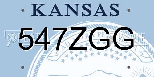547ZGG Kansas License Plate