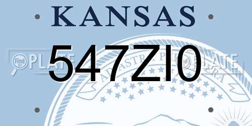 547ZI0 Kansas License Plate