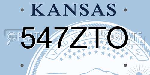 547ZTO Kansas License Plate