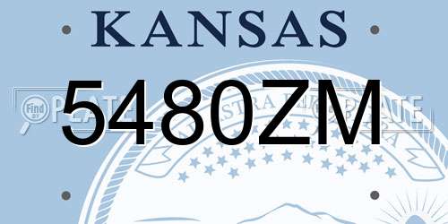5480ZM Kansas License Plate