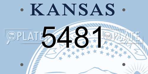 5481 Kansas License Plate