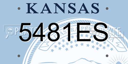 5481ES Kansas License Plate