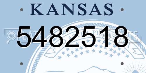 5482518 Kansas License Plate