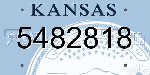 5482818 Kansas License Plate