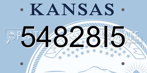 54828I5 Kansas License Plate