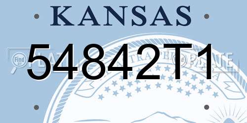 54842T1 Kansas License Plate