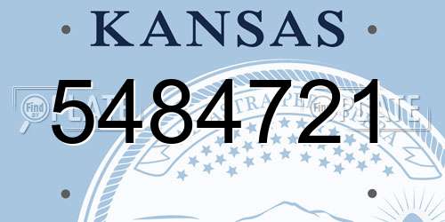5484721 Kansas License Plate