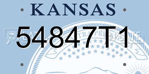 54847T1 Kansas License Plate