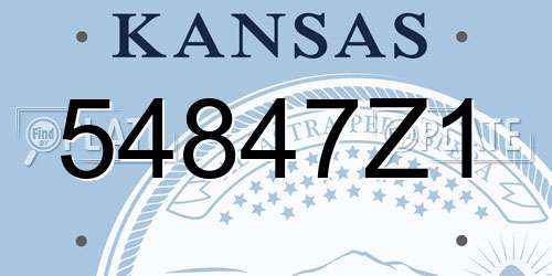 54847Z1 Kansas License Plate