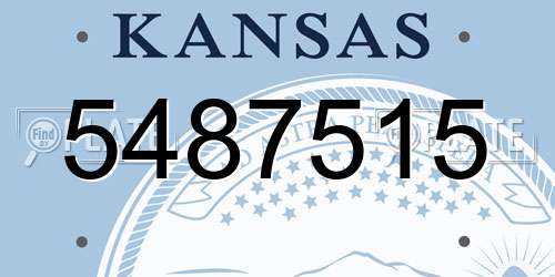 5487515 Kansas License Plate