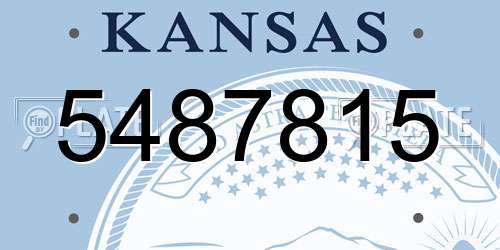 5487815 Kansas License Plate