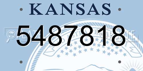 5487818 Kansas License Plate