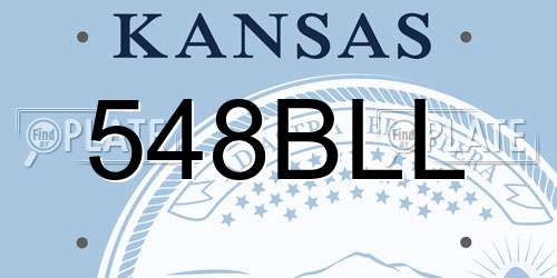 548BLL Kansas License Plate