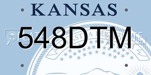 548DTM Kansas License Plate