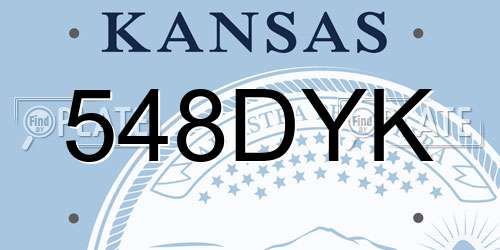 548DYK Kansas License Plate