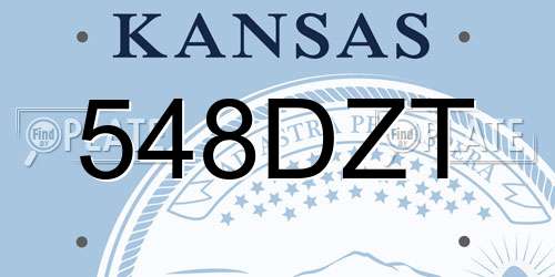 548DZT Kansas License Plate