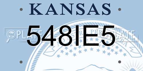 548IE5 Kansas License Plate