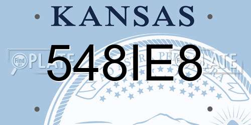 548IE8 Kansas License Plate