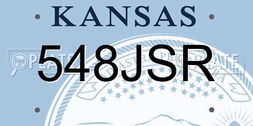 548JSR Kansas License Plate