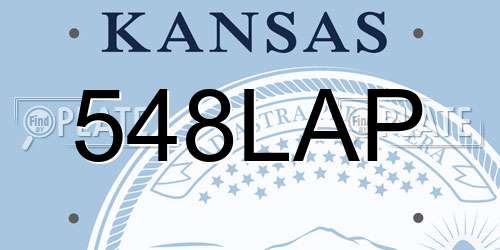 548LAP Kansas License Plate