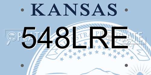 548LRE Kansas License Plate