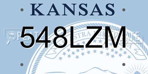 548LZM Kansas License Plate