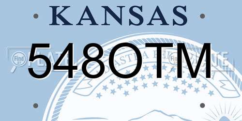 548OTM Kansas License Plate