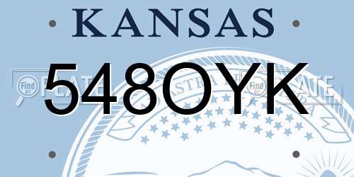 548OYK Kansas License Plate
