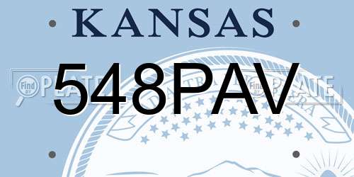 548PAV Kansas License Plate