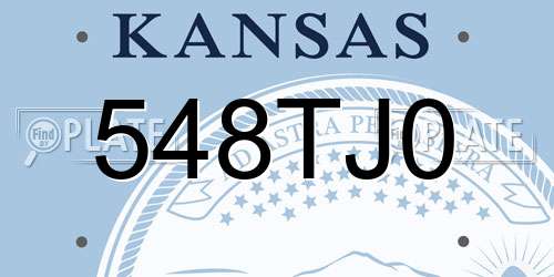 548TJ0 Kansas License Plate