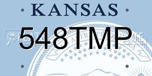 548TMP Kansas License Plate