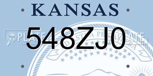 548ZJ0 Kansas License Plate