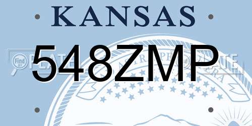 548ZMP Kansas License Plate