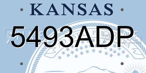 5493ADP Kansas License Plate