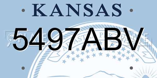 5497ABV Kansas License Plate