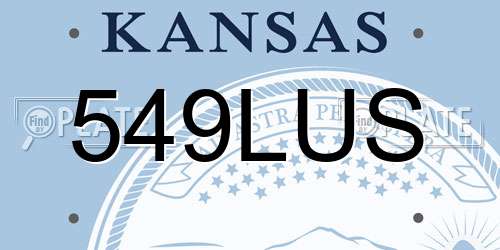 549LUS Kansas License Plate