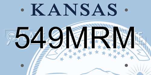 549MRM Kansas License Plate