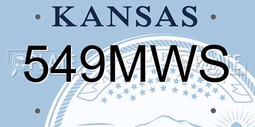 549MWS Kansas License Plate