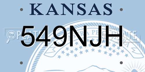 549NJH Kansas License Plate
