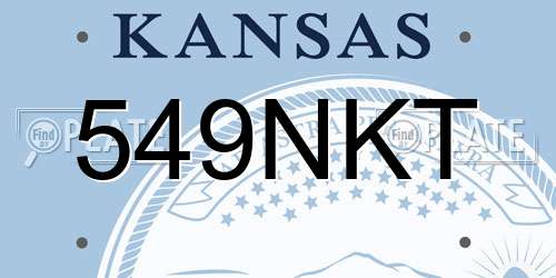 549NKT Kansas License Plate