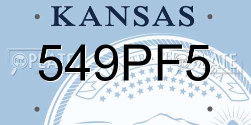 549PF5 Kansas License Plate
