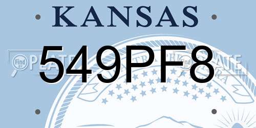 549PF8 Kansas License Plate