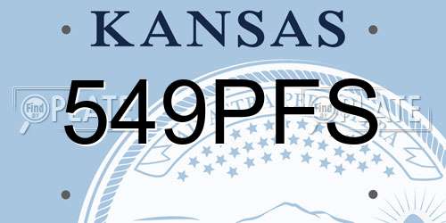 549PFS Kansas License Plate