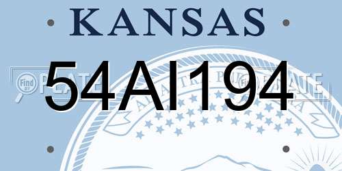 54AI194 Kansas License Plate