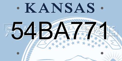54BA771 Kansas License Plate
